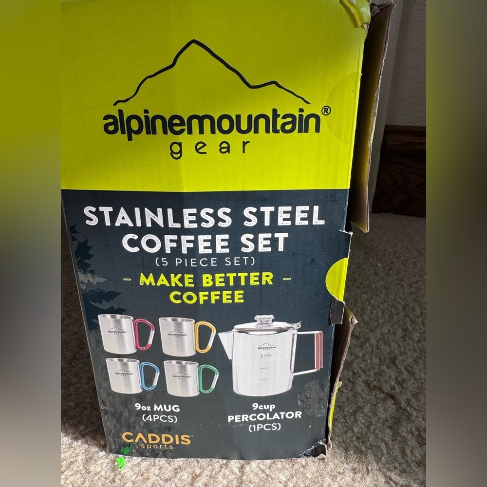 AlpineMountain Gear 5-piece Stainless Steel Coffee Set Stovetop Or Campfire - Picture 2 of 10